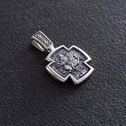 Серебряный крестик Архангел Михаил 131191 №2