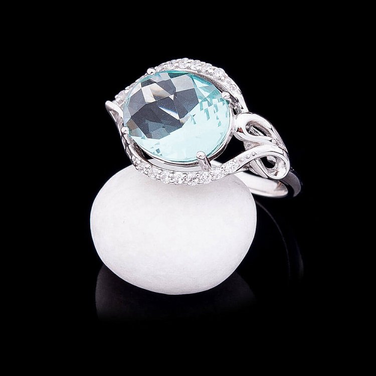 Срібний перстень з фіанітами к11 від ювелірного магазину Онікс - 4