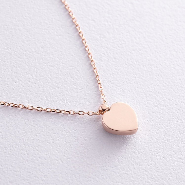 Колье "Сердечко" с синт. опалом (красное золото) кол02413 от ювелирного магазина Оникс - 4