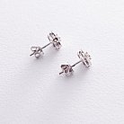 Золоті сережки - пусети "Квіточки" (діаманти) сб0154cs от ювелирного магазина Оникс - 2