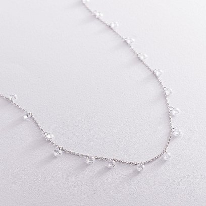 Серебряное колье с фианитами 181102