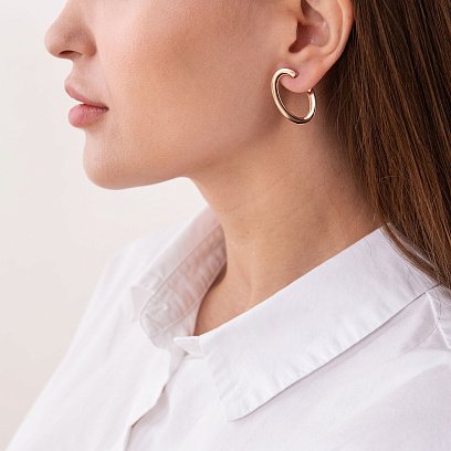 Золоті сережки "Фрея" (овальні) с07401 №3