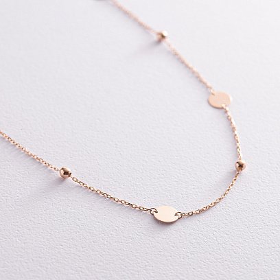 Золотое колье "Монетки и шарики" кол02257 №3