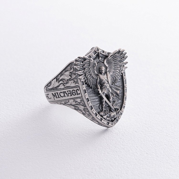 Серебряное кольцо "Архангел Михаил" 1143 от ювелирного магазина Оникс - 6