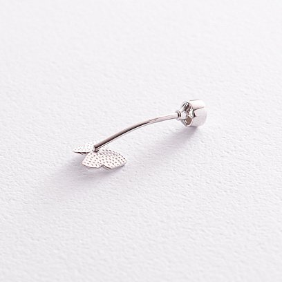 Золотой пирсинг в пупок "Бабочка" с фианитами пир00220 №2