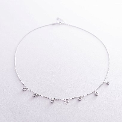 Золоте кольє "Зірочка" з фіанітами кол01393