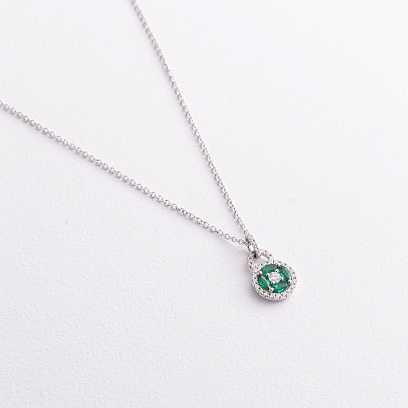 Золотое колье с изумрудами и бриллиантами колб0180ca
