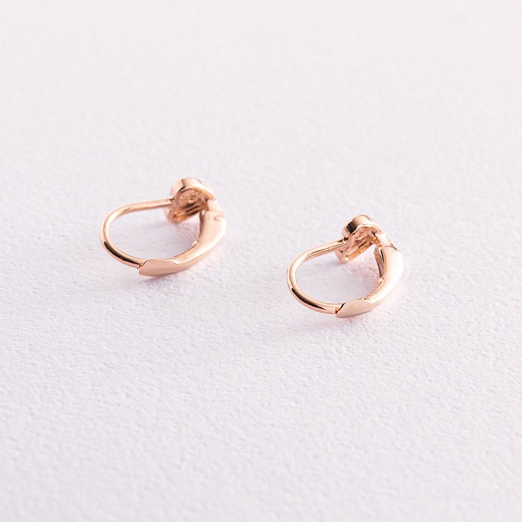 Золотые детские серьги "Сердечки" с05930 от ювелирного магазина Оникс - 2