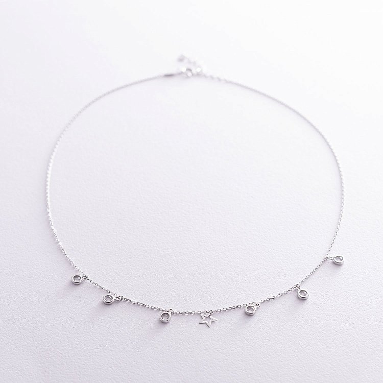 Золоте кольє "Зірочка" з фіанітами кол01393 від ювелірного магазину Онікс