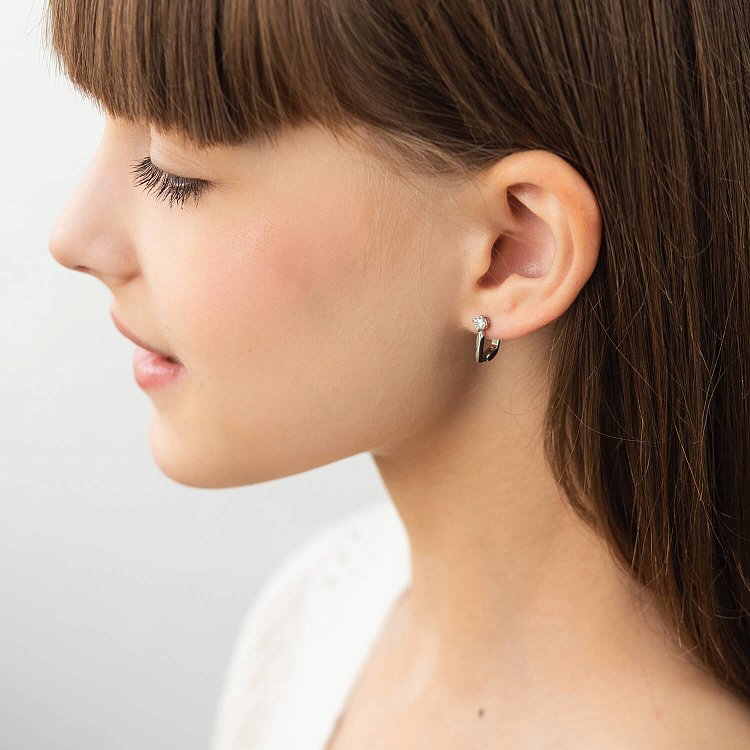 Детские серебряные серьги с фианитами 5950 от ювелирного магазина Оникс - 4