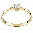 Золотое помолвочное кольцо с бриллиантом zberdh65 от ювелирного магазина Оникс - 5