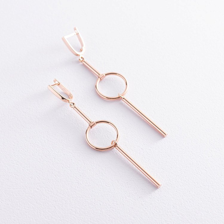 Серьги "Мелисса" в красном золоте с07481 от ювелирного магазина Оникс