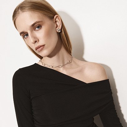 Сережки - кільця в білому золоті с07050 №11