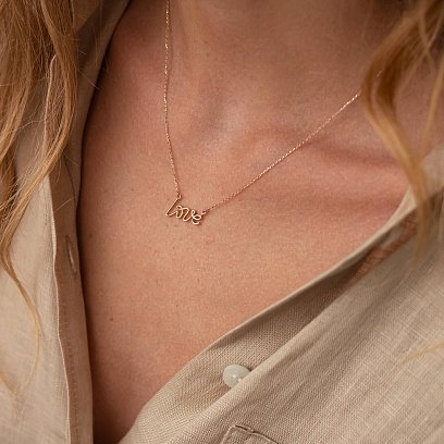 Колье "Love" в красном золоте кол02265 №5