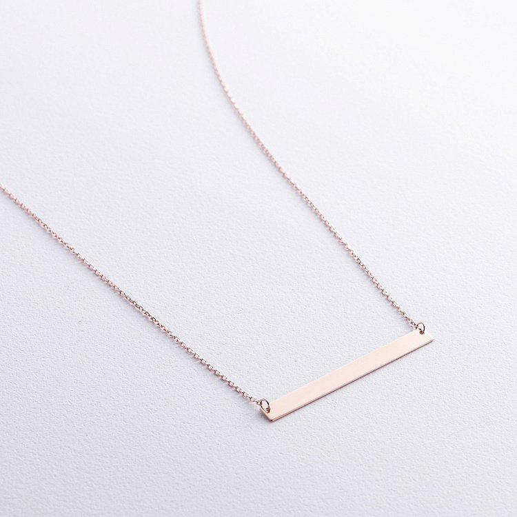 Кольє з пластиною для гравіювання (червоне золото) кол01368 від ювелірного магазину Онікс - 2