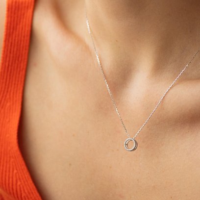 Золоте кольє з чорними і білими діамантами 724841121 №2