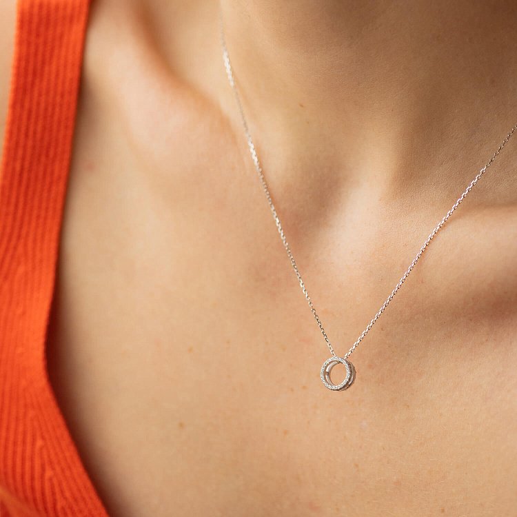 Золоте кольє з чорними і білими діамантами 724841121 від ювелірного магазину Онікс - 1