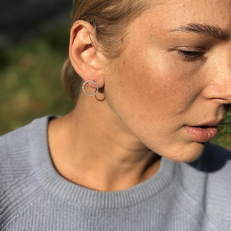 Золоті сережки-пусети "Кола" з діамантами сб0287gch від ювелірного магазину Онікс - 5