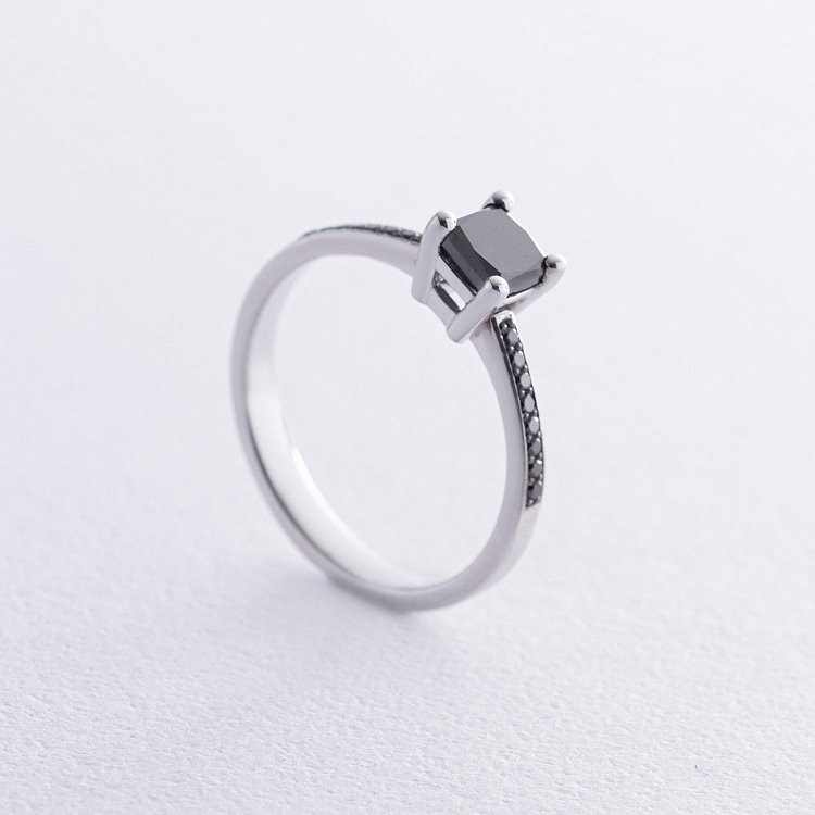 Заручальна каблучка з діамантами (біле золото) 236381122 від ювелірного магазину Онікс