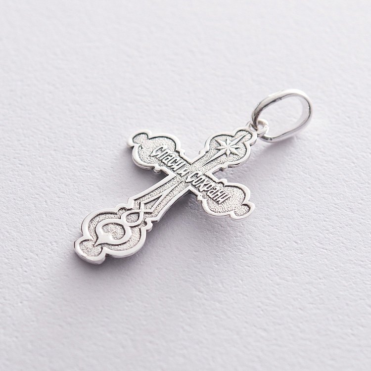 Срібний хрестик з розп'яттям 132663 від ювелірного магазину Онікс - 4