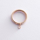 Золотое кольцо с фианитом к06603 от ювелирного магазина Оникс