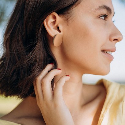 Сережки "Великі комети" в червоному золоті с06466 №5