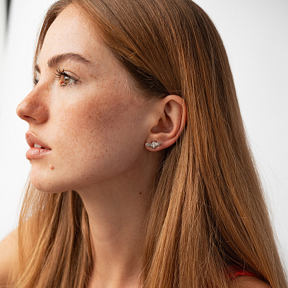 Золотые серьги - пусеты "Оса" с09122 №5