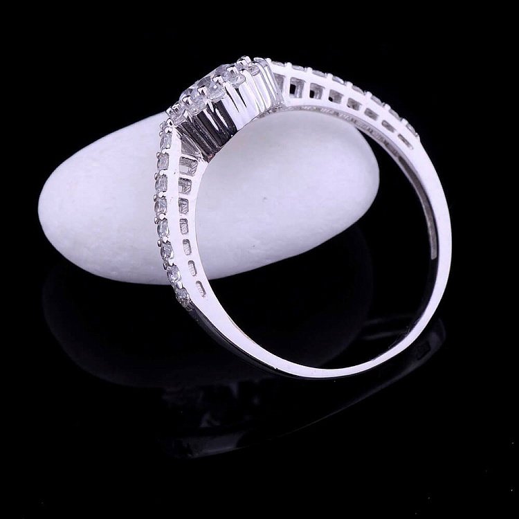 Золота заручальна каблучка з фіанітами к01373ж від ювелірного магазину Онікс - 4