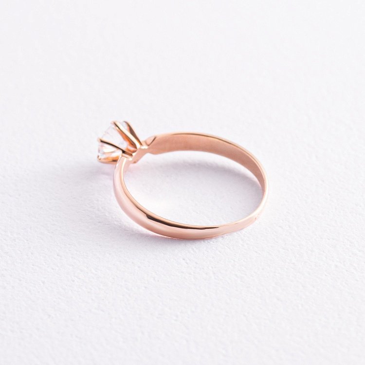 Золотое помолвочное кольцо с фианитом к05205 от ювелирного магазина Оникс - 2