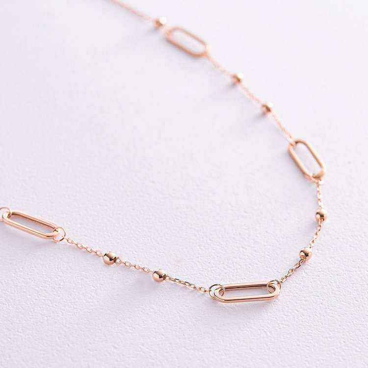 Колье - цепочка "Шарики" в красном золоте кол02224 от ювелирного магазина Оникс - 5