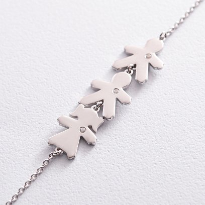 Серебряный браслет "Два мальчика и девочка" (возможна гравировка) 2085 №3