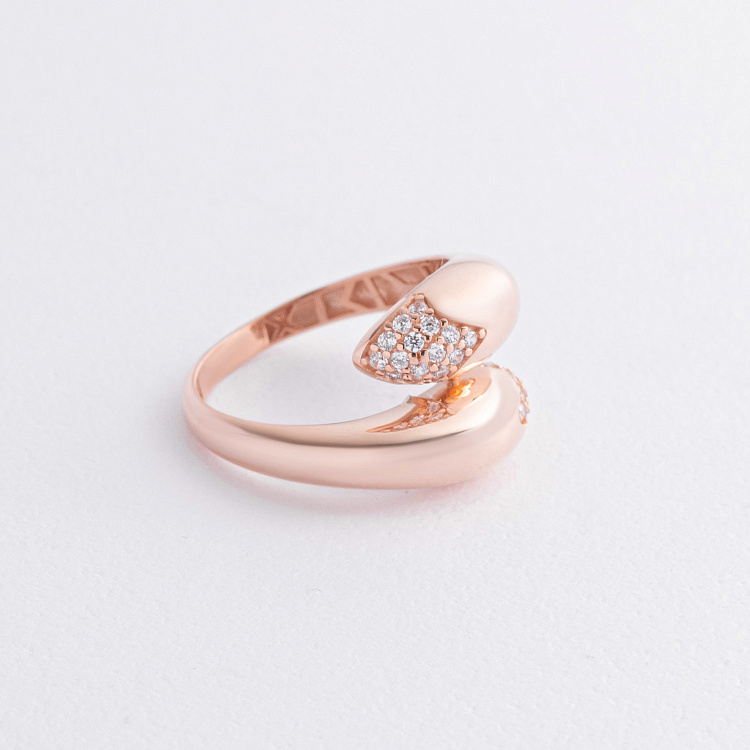 Кольцо "Rosemarie" в красном золоте (фианиты) к08255 - 2 Кольцо "Rosemarie" в красном золоте (фианиты) к08255 от ювелирного магазина Оникс - 2