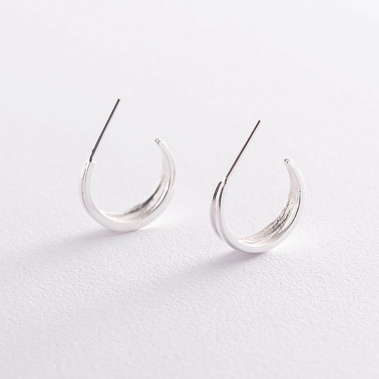 Серебряные серьги - пусеты "Сара" 122999 от ювелирного магазина Оникс - 4