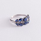 Серебряное кольцо с синтетическими сапфирами и фианитами 1370/1р-NSPH от ювелирного магазина Оникс - 3