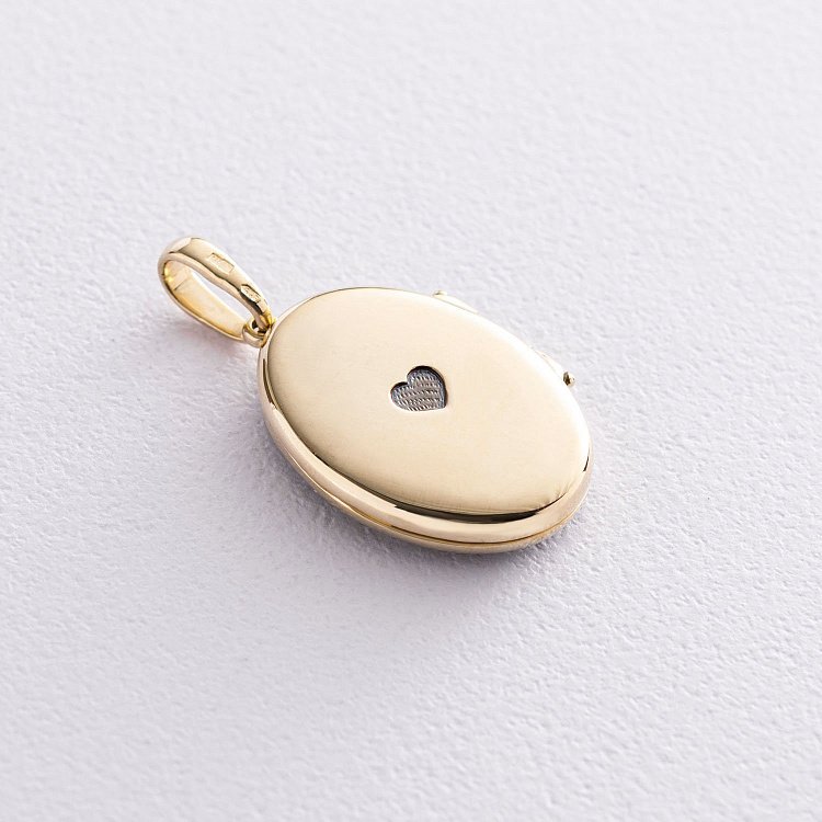 Золотий кулон для фотографії "Квіти" (чорніння) п03513 від ювелірного магазину Онікс - 3