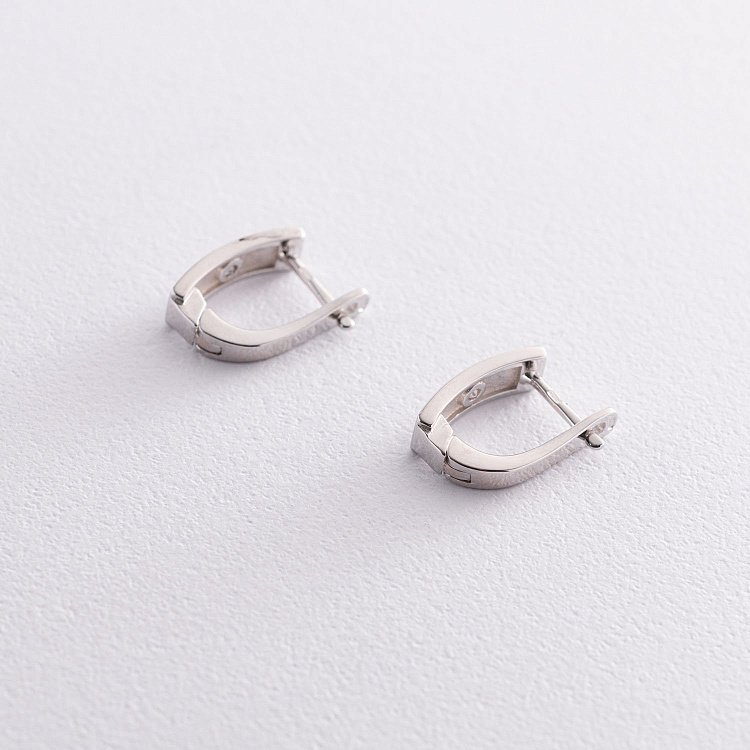 Серебряные серьги "Love" с фианитами 122864 от ювелирного магазина Оникс - 3