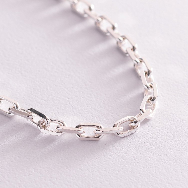 Серебряный браслет на ногу "Челси" с фианитом бс21683 от ювелирного магазина Оникс - 4