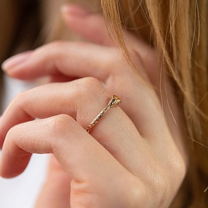 Золотое кольцо "Змей Уроборос" к07037 №11