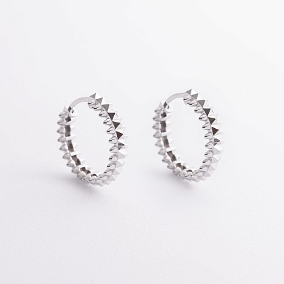 Сережки - кільця в білому золоті с09549