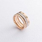 Золотое кольцо с белыми фианитами к06643 от ювелирного магазина Оникс - 2