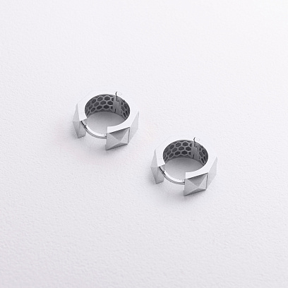 Серьги - кольца "Claire" в белом золоте с09379 №3