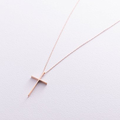 Колье "Крестик" в красном золоте кол01705