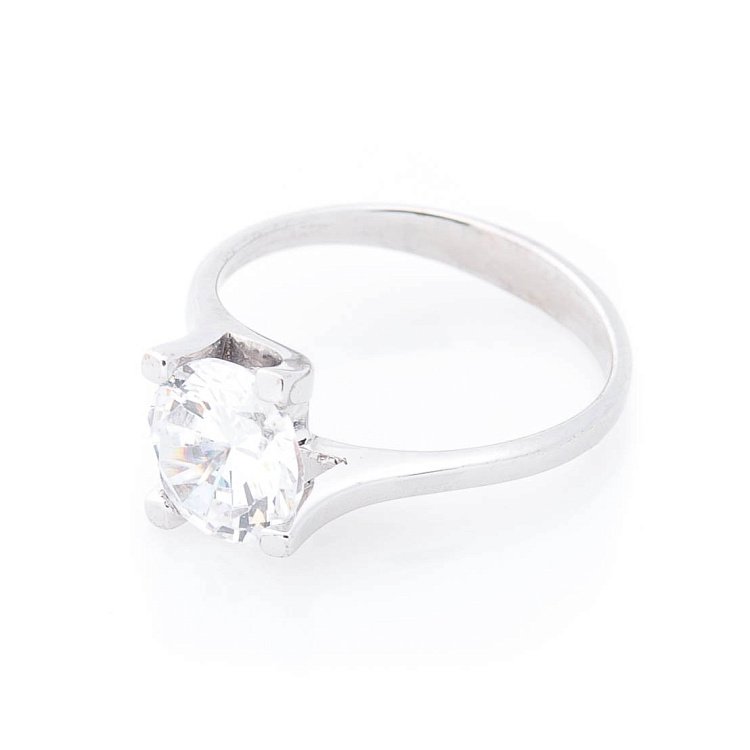 Золотое помолвочное кольцо с фианитом к02599 от ювелирного магазина Оникс - 3