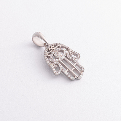 Срібний кулон "Хамса" з фіанітами 1190