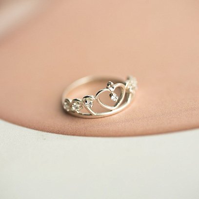 Золотое кольцо "Корона" с фианитами к04664 №4