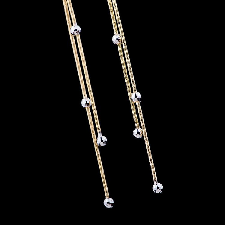 Золотые серьги "Шарики" с04554 от ювелирного магазина Оникс - 2