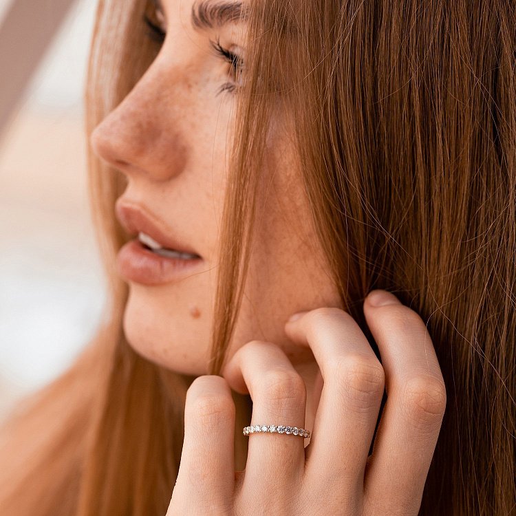 Золота каблучка з діамантами кб0383nl від ювелірного магазину Онікс - 5