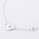 Серебряный браслет "Сердце с фианитом" 141115 от ювелирного магазина Оникс - 2