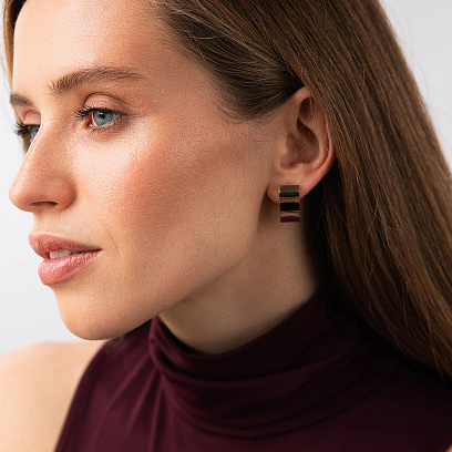 Сережки "Gabriela" у червоному золоті с09542 №4