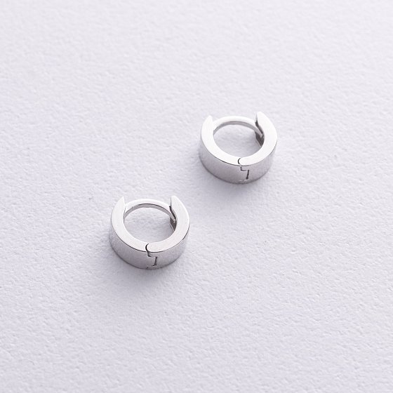 Сережки - кільця у білому золоті mini с08820 №5
